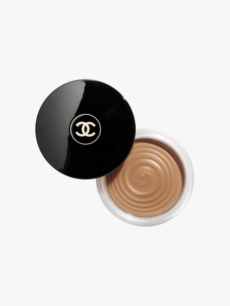 Chanel Les Beiges Healthy Glow Bronzing Cream in branded component on a light gray background
