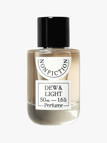 Nonfiction Dew and Light Eau de Parfum in branded component on a light gray background