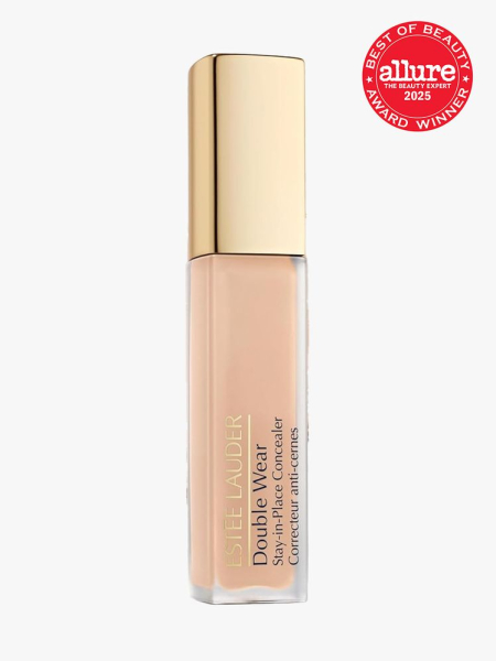 Estee Lauder Double Wear Stay-in-Place 24-Hour Concealer in branded component with best of beauty 2025 seal on the top right corner on a light gray background