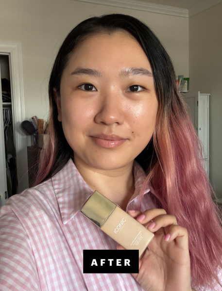 Sarah Han after applying skin tint.