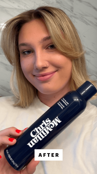 Gunderman after applying the Chris McMillan The Major Hairspray